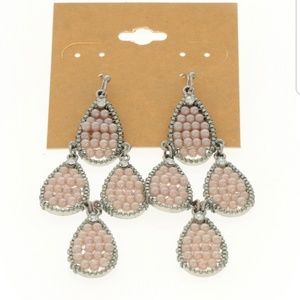 Pink beaded earrings